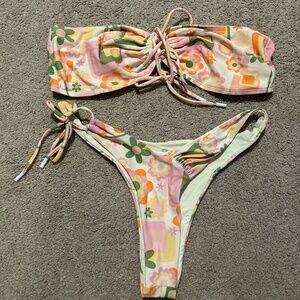Blackbough Floral Bikini Set - Pink and Yellow